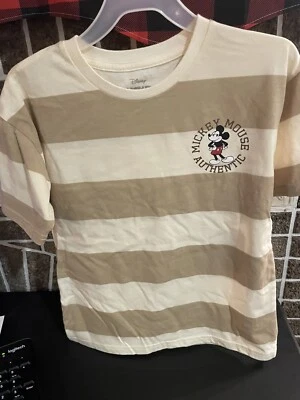 Camiseta de manga corta a rayas de Mickey talla mediana (8) para niños nueva Foto 1 de 3