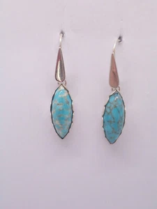 Ohrringe aus Silber 925 mit Stein Kunststoff Blau - Imitation - Picture 1 of 6