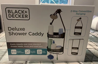 Carrito de ducha colgante negro - negro + cubierta (plástico/a prueba de óxido) - NUEVO CAJA SIN ABRIR Foto 1 de 2