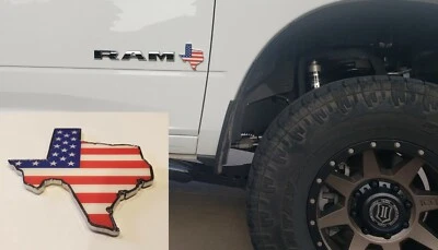 3.5" BANDERA AMERICANA EN FORMA DE ESTADO DE TEXAS Edición Emblema METAL Palo en Universal  Foto 1 de 4