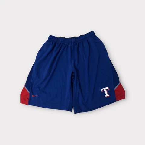 Blue Nike Dri-Fit Texas Rangers Athletic Training Shorts Men's Size XL Cover