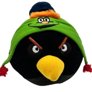 ANGRY BIRD Black Bird In Hat Stuffed Animal Fabrique Innovations 2014 - Picture 1 of 9