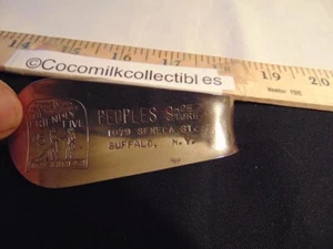 Vintage Shoe Horn Chrome People's Shoe Store Buffalo NY The Friendly Five $5 - Picture 1 of 4