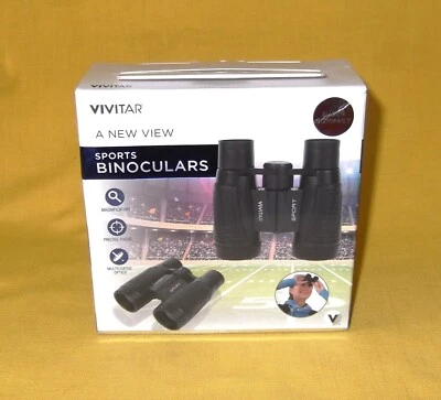 NEW VIVITAR COMPACT SPORTS BINOCULARS with CASE & NECK STRAP - Image 1 of 2