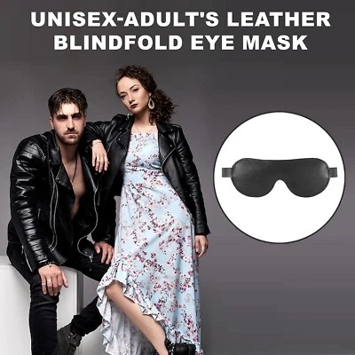 Маска для глаз БДСМ с регулируемым ремешком повязка на глаза для пар ролевая игра натуральная кожа - Изображение 1 из 4