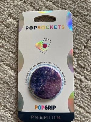 New PopSockets Glitter Nebula Phone Grip Stand Purple Premium PopGrip Cellphone - Image 1 of 2