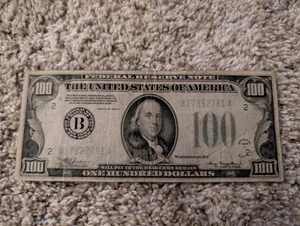 Series 1934 B $100 Dollar Bill Federal Reserve Note Circulated - Picture 1 of 2