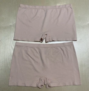 Hanes Women's Size XL (8) Seamless Soft Sporty Boyshort Panties 2 Pack in Beige - Picture 1 of 3