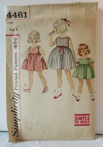 Simplicity Pattern 4461 Girls Dress Size 6 Cut Complete Sleeve Pocket Variations - Picture 1 of 12