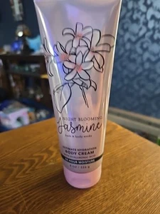 Bath & Body Works Night Blooming Jasmine Ultra Shea Cream 8oz New - Imagen 1 de 2