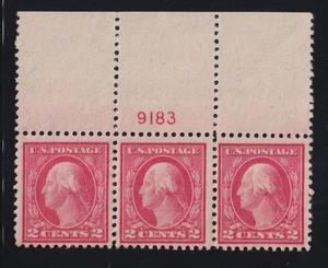 1917 Washington Sc 499 MNH 2c carmine with full original gum OG, plate strip (JC - Picture 1 of 1