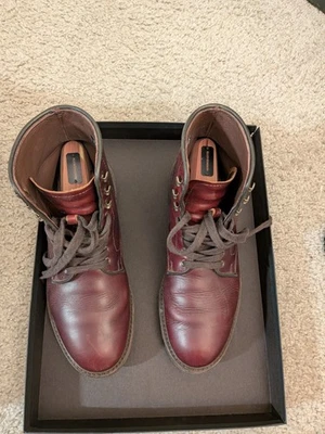 Allen Edmonds Higgins Mill Botas Impermeables Suela de Taco, Borgoña, 8D Foto 1 de 4