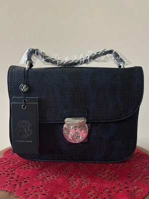 Christian Lacroix Elegante Bolso de Hombro Lena Negro y Azul Nuevo con Etiquetas Foto 1 de 4