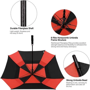 G4Free 62 Inch Automatic Open Golf Umbrella Double Canopy Square Umbrella Ext... - Picture 1 of 12