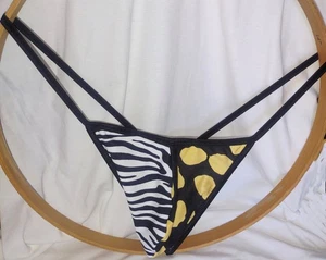 Men's G String Wild Underwear Y Back Two Tone WILD ANIMAL Hand Made USA N21 - Picture 1 of 3