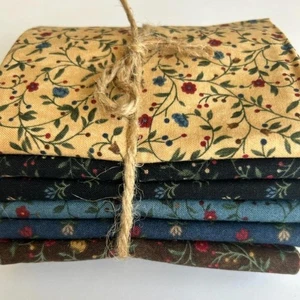 Moda Kansas Trouble Fat Quarter Fabric Bundle 6 FAT Quarters 18X22" Blue Brown - Picture 1 of 4