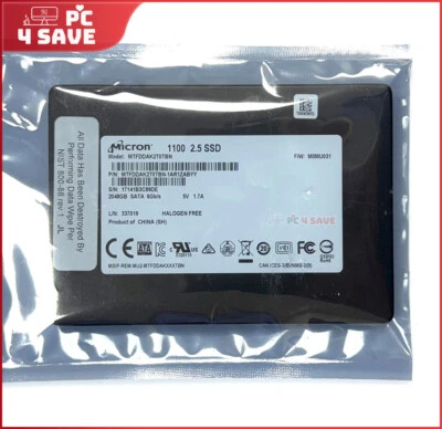 Micron 1100 2TB SSD 2.5" SATA 6Gb/s MTFDDAK2T0TBN Solid State Drive 98% Health - Image 1 of 2