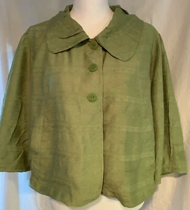 JH COLLECTIBLES SHORT GREEN JACKET LINED 3/4 SLEEVES WOMEN'S (PETITE XL) - Picture 1 of 6