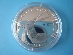 50 dolarów 1990 Moneta okolicznościowa Gazela Srebrny Proof - Wyspy Cooka - Zdjęcie 1 z 3