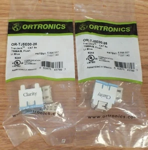 Lot of 2 - Genuine Ortronics (OR-TJ5E00-26) TracJack CAT 5e Jacks *Light Blue* - Picture 1 of 3