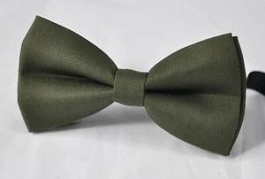 Dark Olive Green Army Green Cotton Bow tie for Men / Teenge / Boy Kids / Baby - Picture 1 of 4