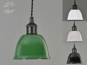 Small Bell Cup Vintage Industrial Factory Enamel Shade Lampshade Steel Pendant - Picture 1 of 20