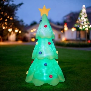 9ft Lighted Green Christmas Tree Star Inflatable Blow Up Christmas Yard Outdoor - Picture 1 of 2