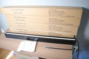 4x Lot LED Suspension Direct Indirect Linear Black Bar Light 4FT 50W Commercial - Picture 1 of 6