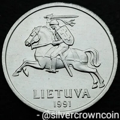 Lithuania 1 Centas 1991. KM#85. One Cent coin. First and One year issue. Horse H - Image 1 of 4