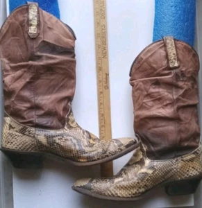 Exotic Snake skin Leather Western Boots don't know Size ? or Men's or Woman's ? - Picture 1 of 18