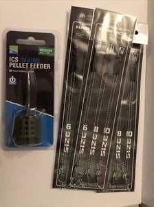 24 X Hair Rigs Barbless Size 6 8 10 Carp fishing Rigs 15lb Braid Plus Pellet - Picture 1 of 2