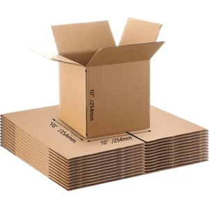 10x10x10 Corrugated Boxes, 10-Pack, Extra Thick, Eco-Friendly - Picture 1 of 7