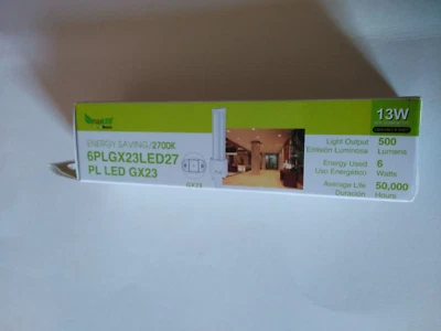 6PLGX23LED27  PL LED GX23 6 WATT  NEW. In Bin T9 - Image 1 of 3