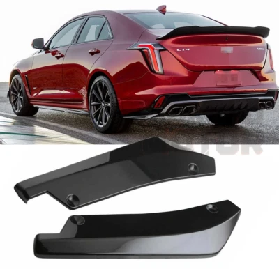 For Cadillac CTS CT4 CT5 CT6 Gloss Black Rear Bumper Diffuser Splitter Spats 2X Foto 1 de 4