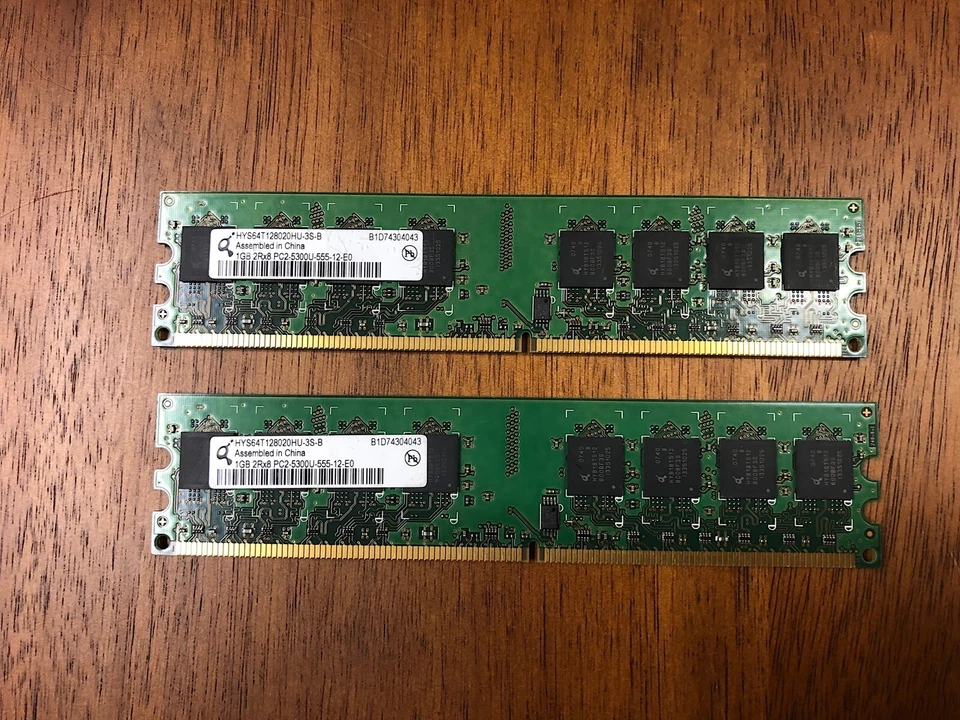 2Gb Memory (1Gb x2) PC2-5300U DDR2 Desktop Memory - Image 1 of 1