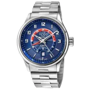 Gv2 by Gevril Men's 42302B Giromondo Stainless Steel Date Swiss Made GMT Watch - Picture 1 of 11