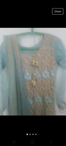 Asian Wedding Maxi Dress with dupatta and trousers  - Picture 1 of 12