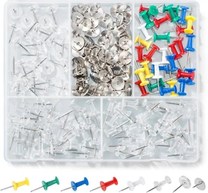 180 Pcs Push Pins, 4 Styles Thumb Tacks for Bulletin Board, Cork Board and Wall - Picture 1 of 12