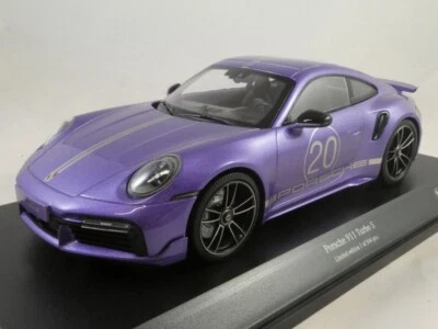 Minichamps Porsche 911 Turbo S Sportdesign package viola 2021 1/18 155069174 - Immagine 1 di 3