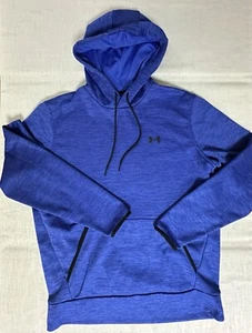 Under Armour Men’s Large Loose Heathered Blue Long Sleeve Hoodie Sweatshirt - Picture 1 of 4