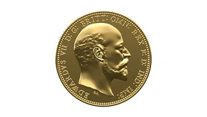 Sovereign King Edward VII Coin Medieval 24 KT Gold Plated Fantasy Coin Year 1905 - Picture 1 of 8