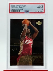 2003-04 Upper Deck Lebron James Lebron's Diary Cleveland Cavaliers LJ12 PSA 8 RC - Picture 1 of 2
