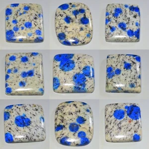 LOWEST PRICE NATURAL BLUE DOTS MOTHER OF FAMILY K2 OVAL CABOCHON GEMSTONE AV- - Picture 1 of 17