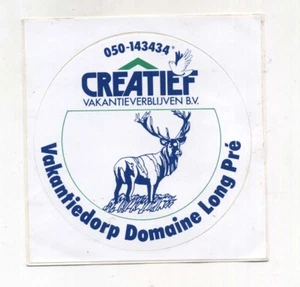 Adesivo CREATIEF Domanine Long Pré Vakantiedorp sticker anni 80 BELGIUM - Picture 1 of 1