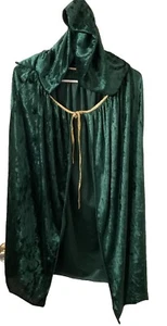 Damen Kostüm volle Länge Crushed Velvet Cape mit Kapuze, Prinzessinnenkostüm Erwachsene - Bild 1 von 8
