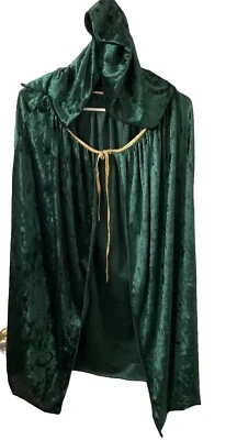 Women's Costume Full Length Crushed Velvet Hooded Cape, Princess Costume Adults - Image 1 of 4