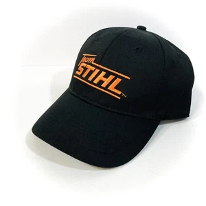 SOMBRERO EQUIPO STIHL negro naranja curvo billete ajuste estructurado herramientas snapback para hombre NUEVO - Imagen 1 de 5