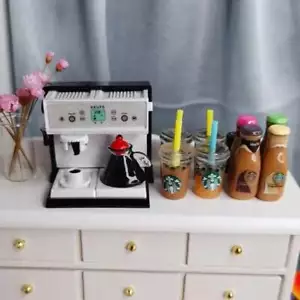 1:12 Scale Dolls House Miniature Coffee Machine with Pot Cup Kitchen Accessories - Picture 1 of 13