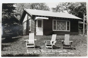 Vintage Brandlein's Restwell Cottages #6 Postcard. Eagle River, Wisconsin. - Picture 1 of 2