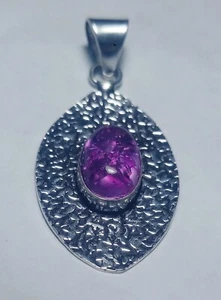 Amethyst Crack Crystal Gemstone Fashion Jewelry Pendent Cts 27 S 1.5 Inch "A4792 - Picture 1 of 5